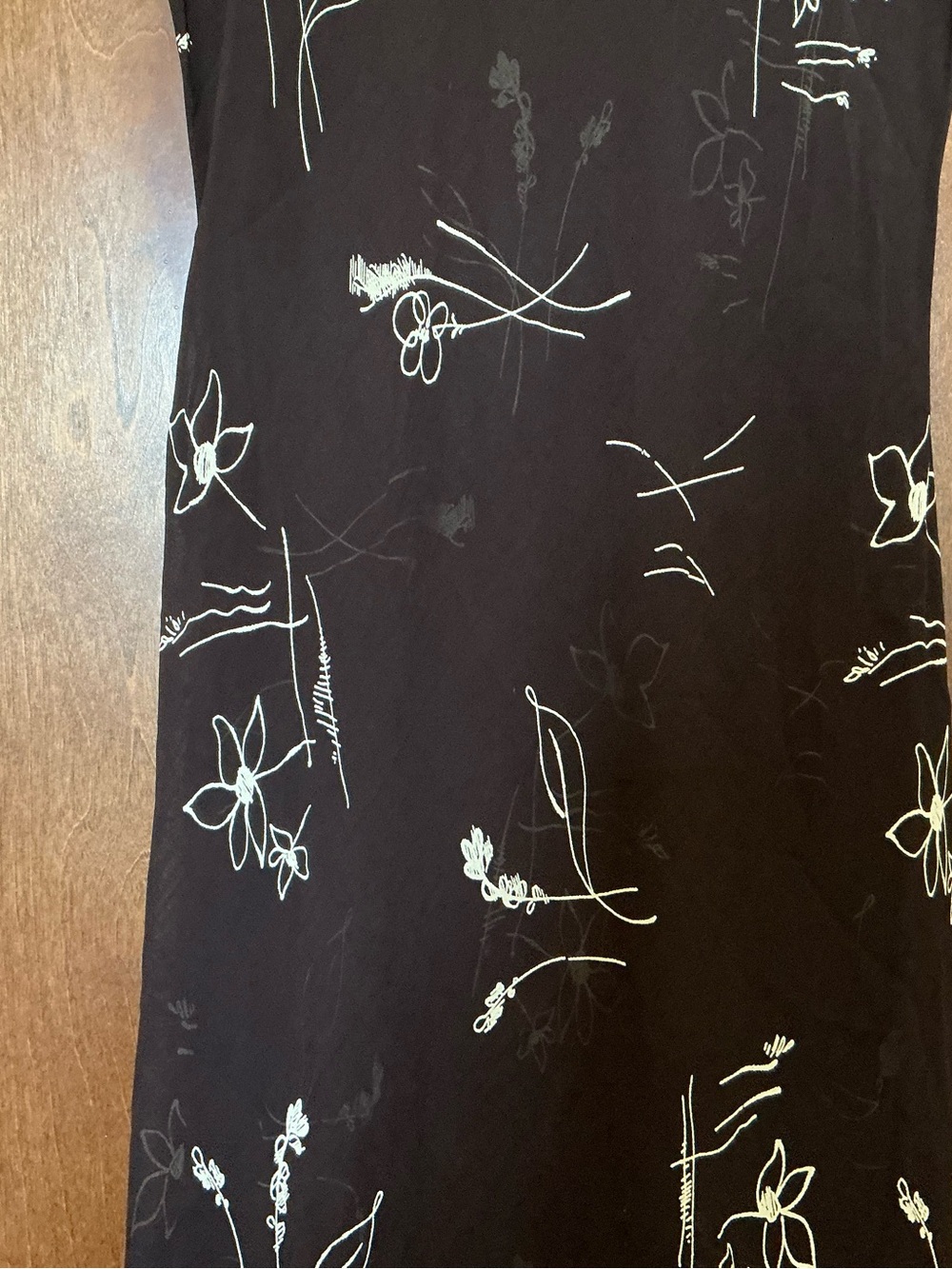 Vintage Ronni Nicole Long Semi Sheer Dress Brown 10 Delicate Flowers Elegant - Picture 11 of 13